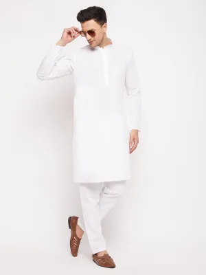 Jashvi Men's White Kurta And Pajama Set