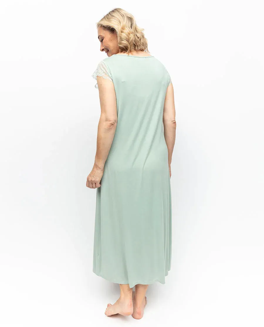 Julia Sage Jersey Cap Sleeve Long Nightdress