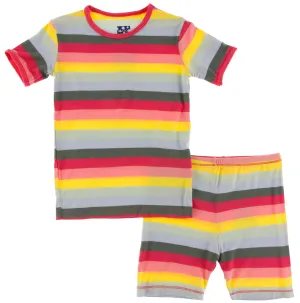 KicKee Pants Biology Stripe S/S Pajama Set with Shorts