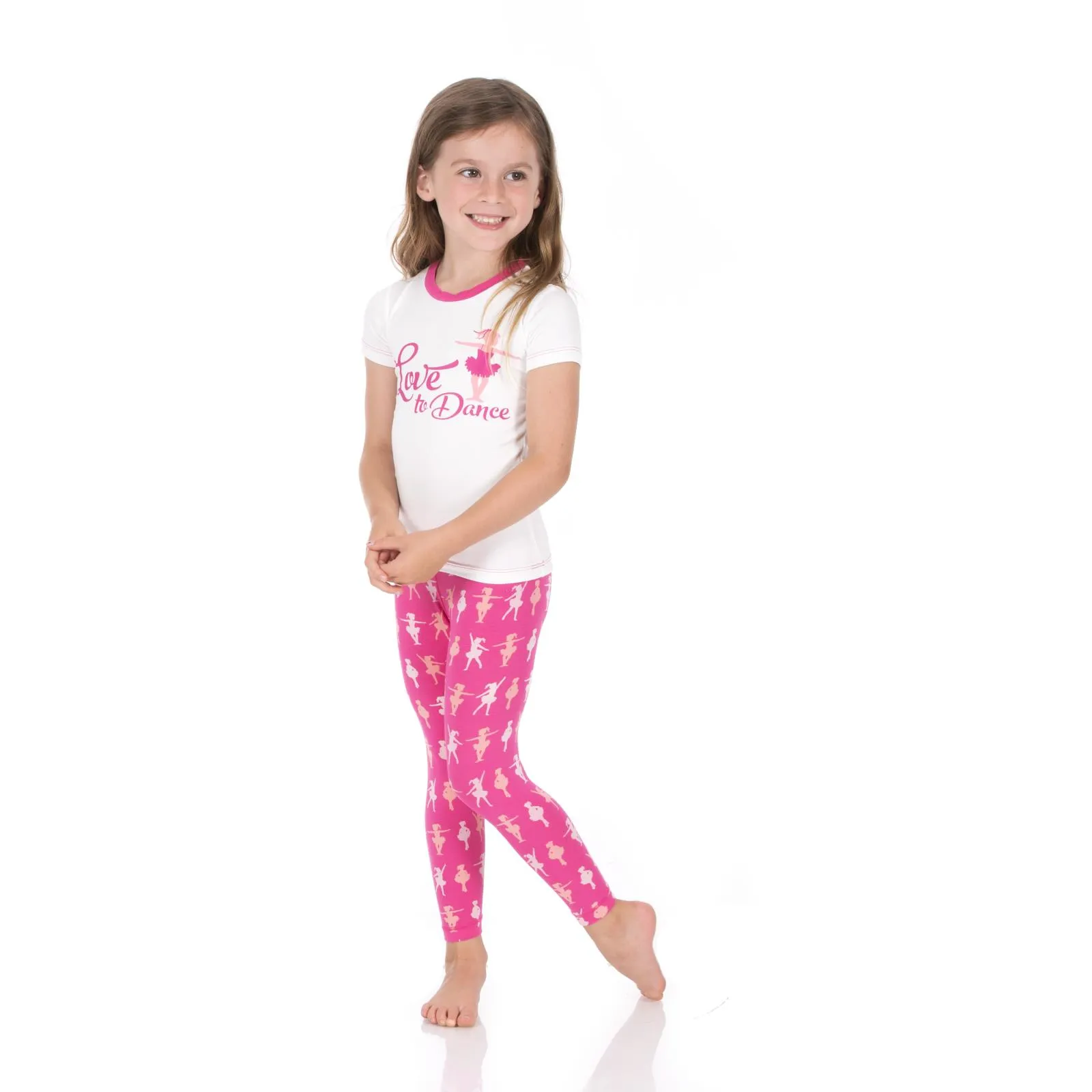 KicKee Pants Calypso Ballerina Graphic Tee S/S Pajama Set w/Pants