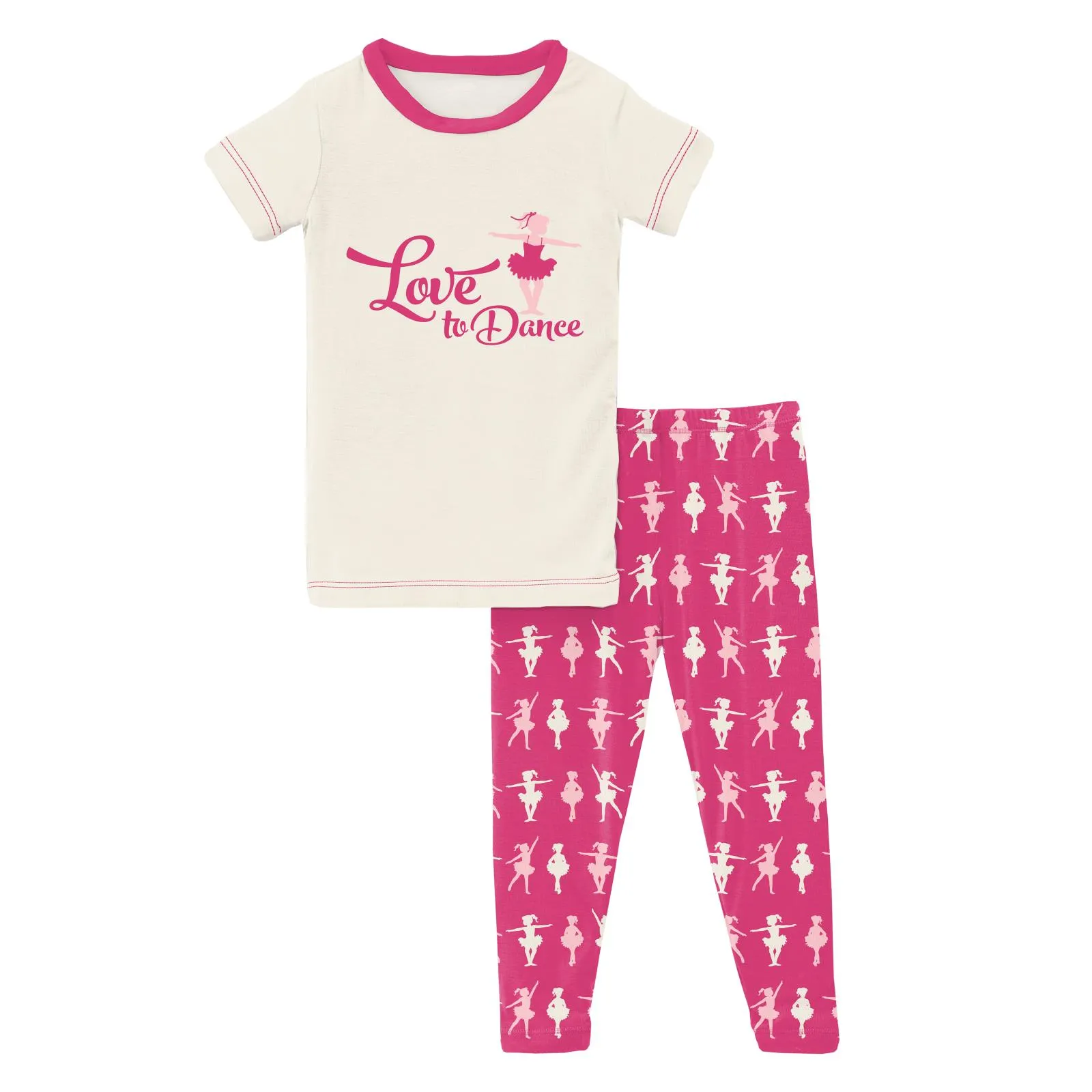 KicKee Pants Calypso Ballerina Graphic Tee S/S Pajama Set w/Pants