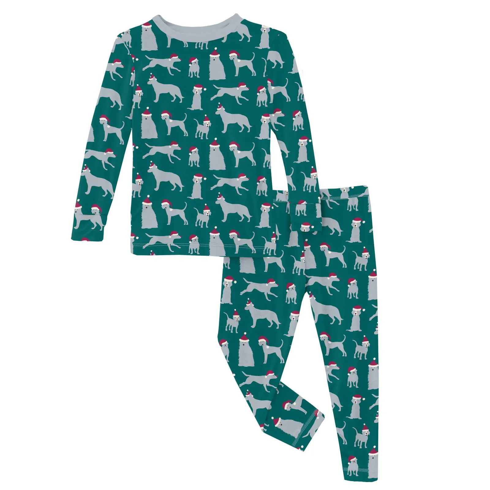 KicKee Pants Cedar Santa Dogs L/S Pajama Set