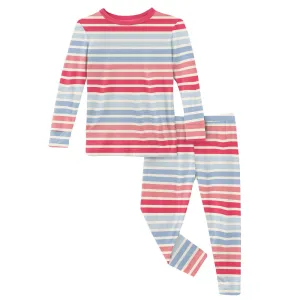 KicKee Pants Cotton Candy Stripe L/S Pajama Set