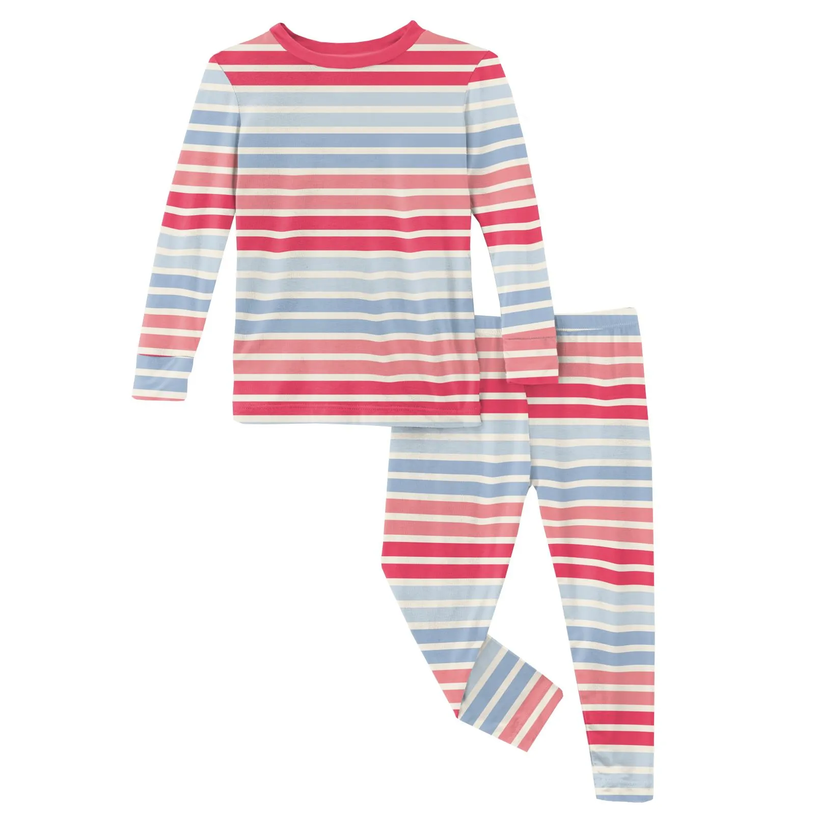 KicKee Pants Cotton Candy Stripe L/S Pajama Set