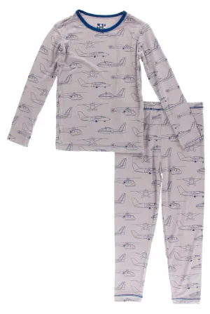 KicKee Pants Feather Heroes in the Air L/S Pajama Set