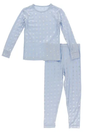 KicKee Pants Frost Silver Trees L/S Pajama Set