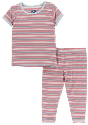 KicKee Pants India Dawn Stripe S/S Pajama Set with Pants