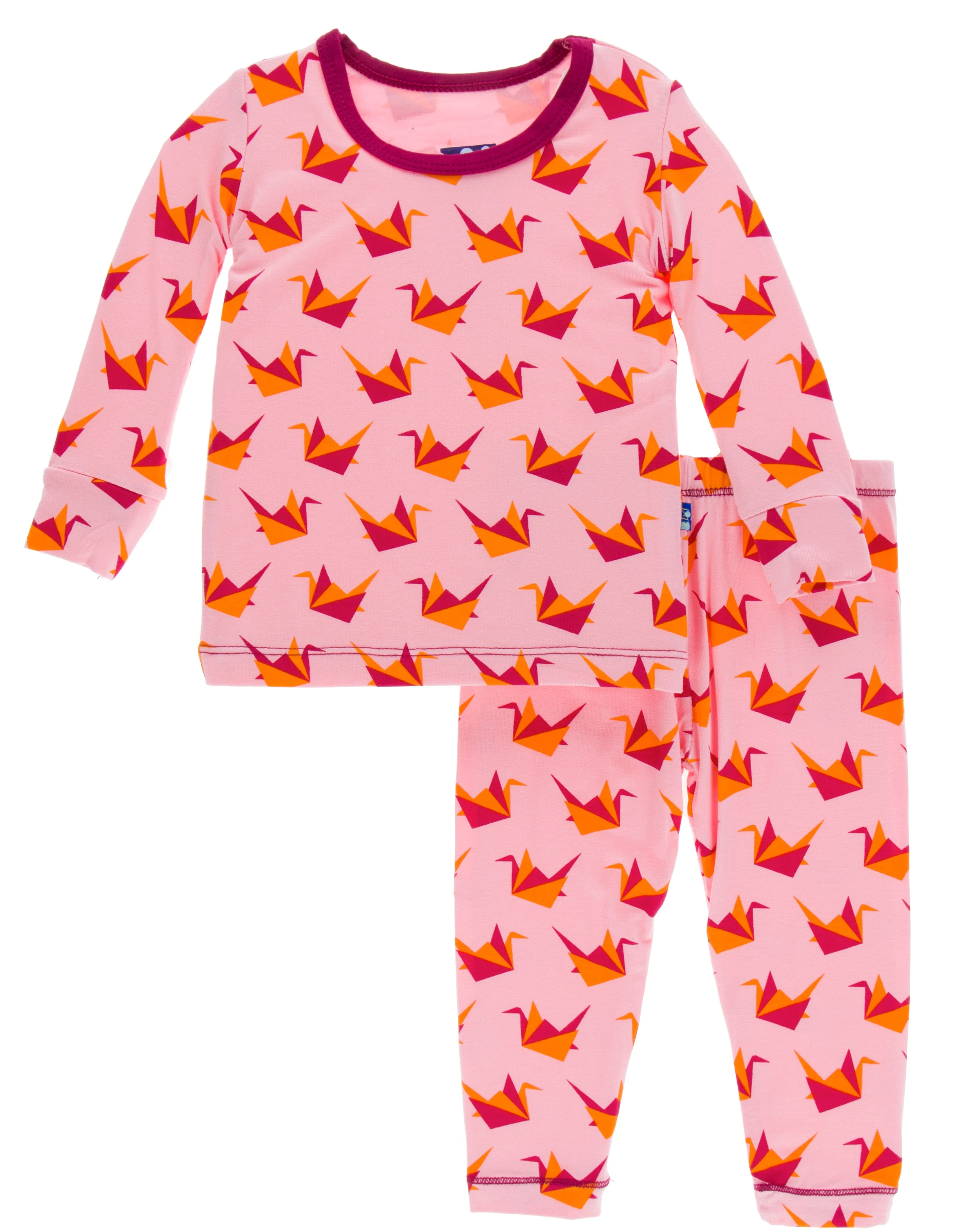 KicKee Pants Lotus Origami Crane L/S Pajama Set