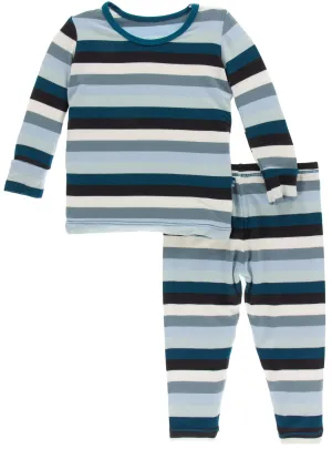 KicKee Pants Meteorology Stripe  L/S Pajama Set