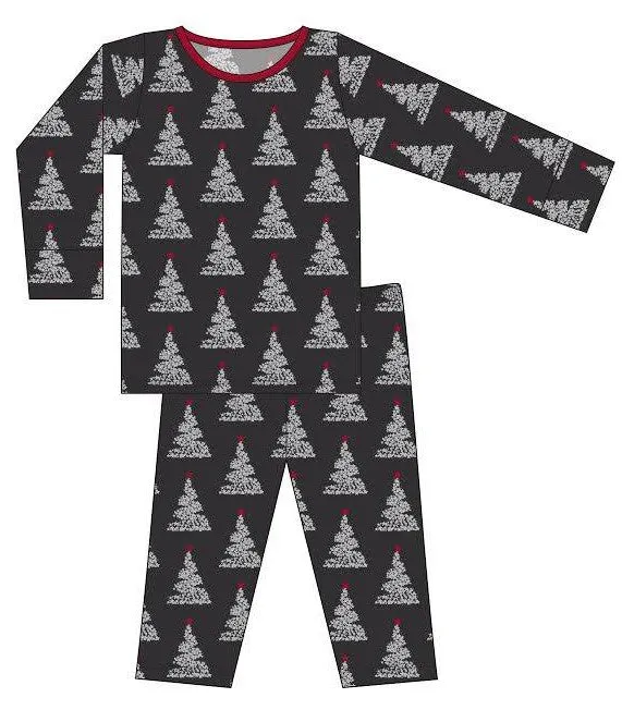 KicKee Pants Midnight Foil Tree All Over L/S Pajama Set