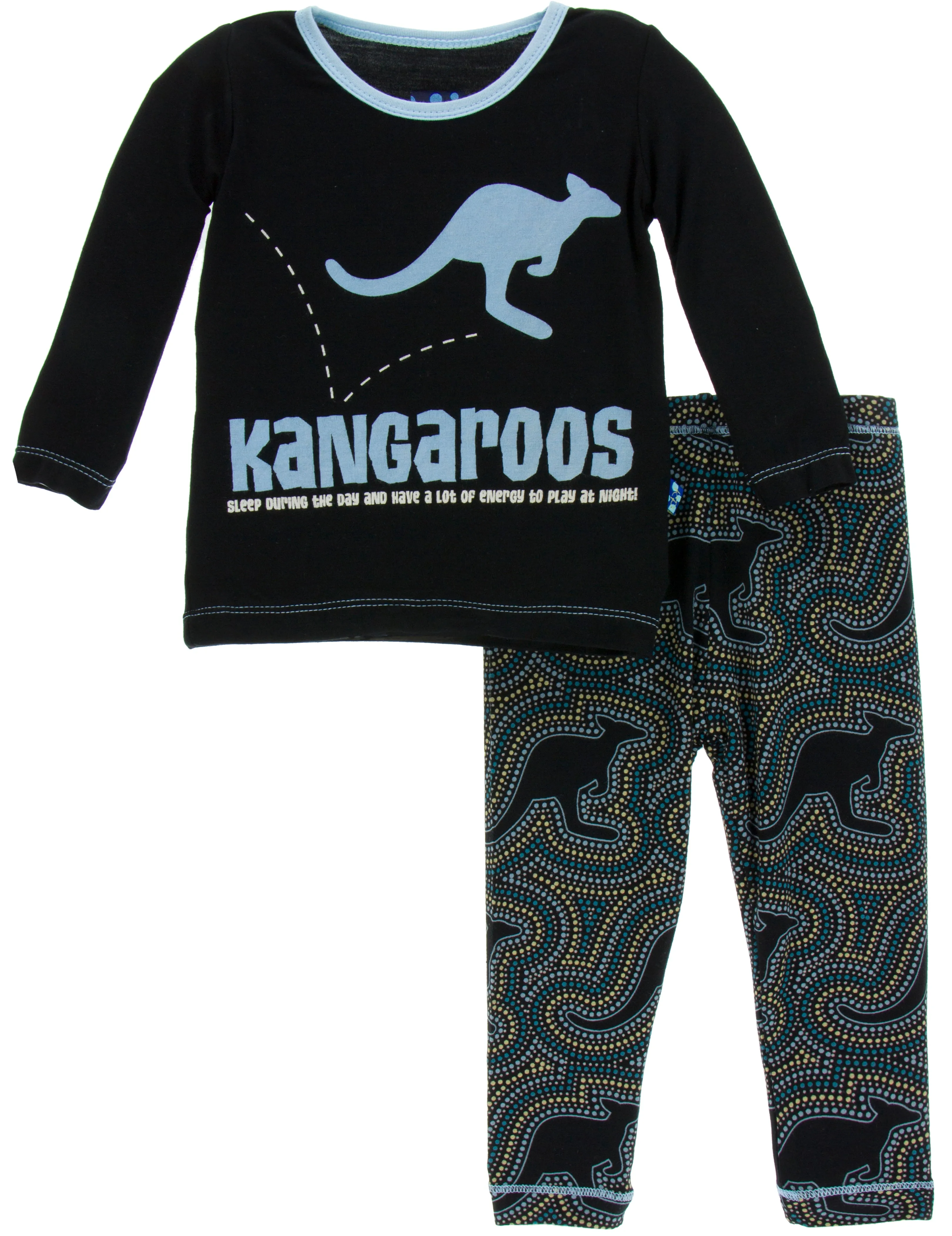 KicKee Pants Midnight Kangaroo Long Sleeve 2pc Pajama Set