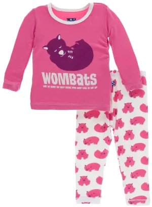 KicKee Pants Natural Wombat Long Sleeve 2pc Pajama Set