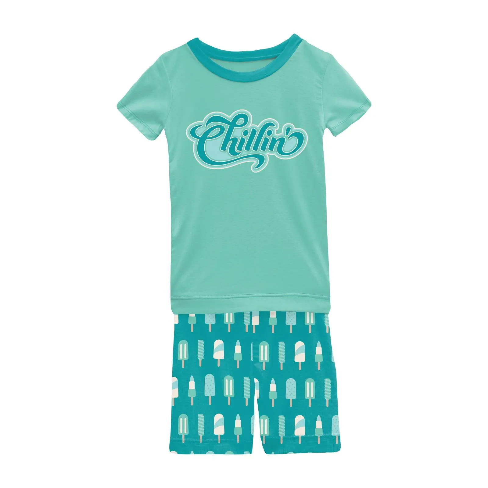 KicKee Pants Neptune Popsicles Graphic Tee S/S Pajama Set with Shorts