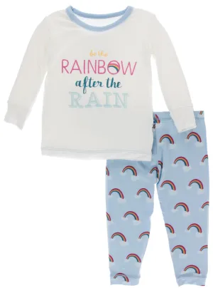 KicKee Pants Pond Rainbow After the Rain L/S Pajama Set