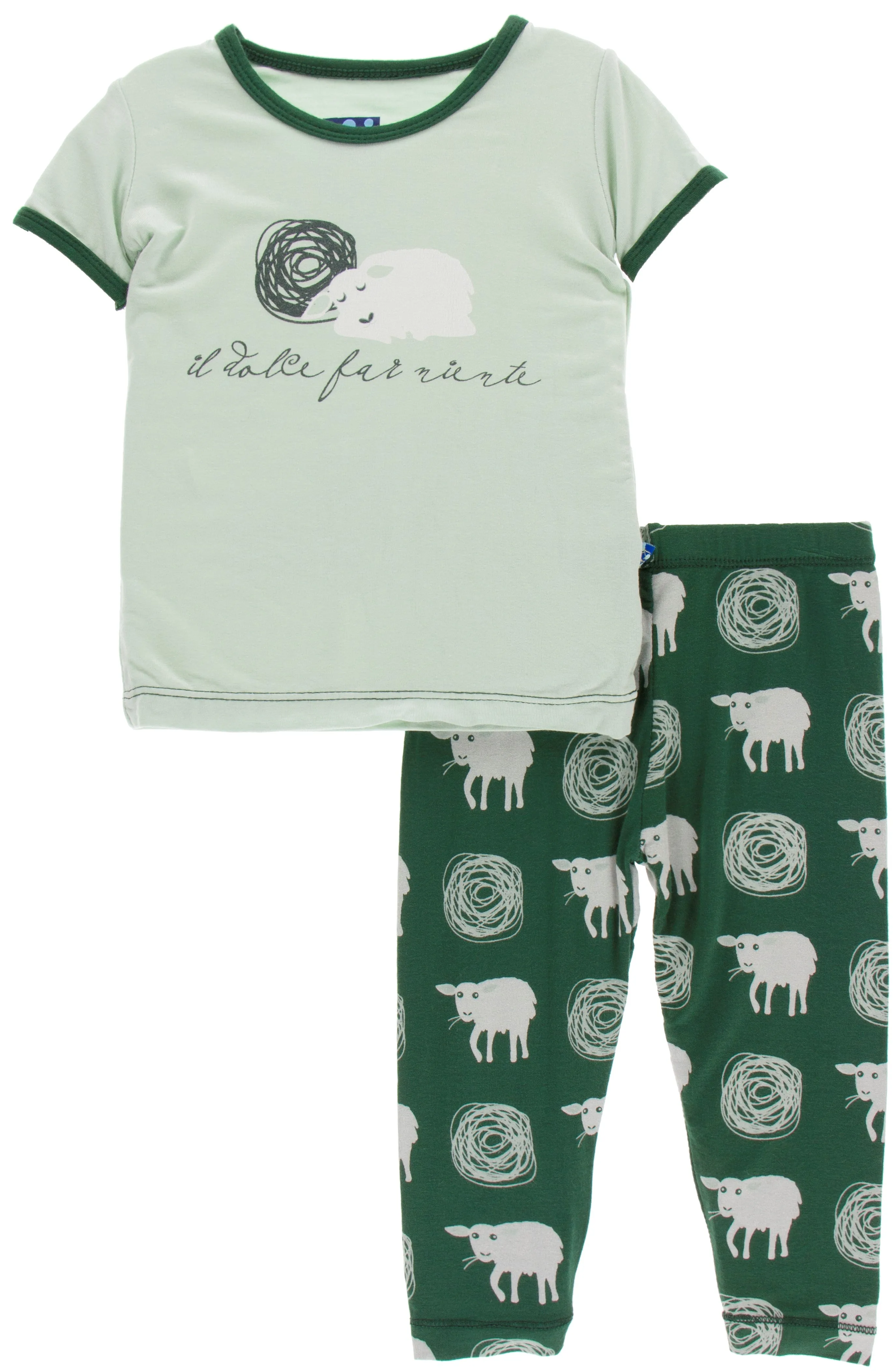 KicKee Pants Topiary Tuscan Sheep S/S Pajama Set with Pants