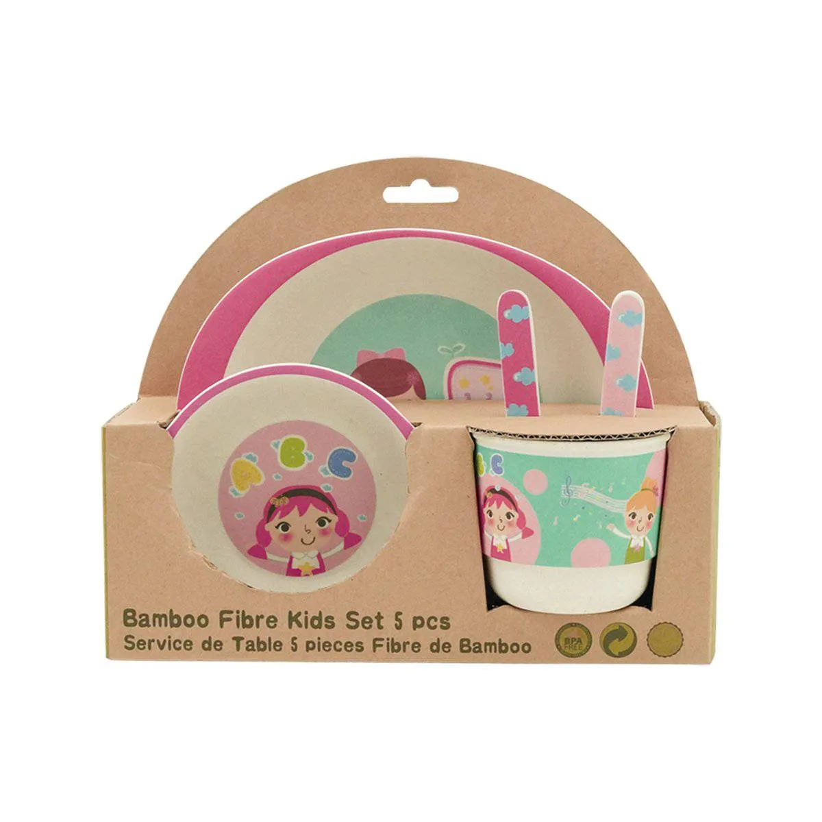 Kids Dinner Set Pink Girl