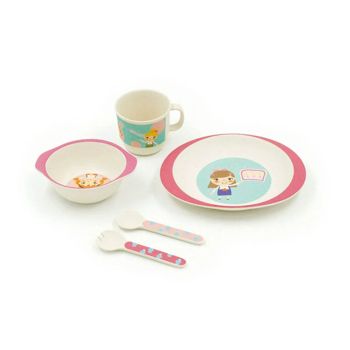 Kids Dinner Set Pink Girl