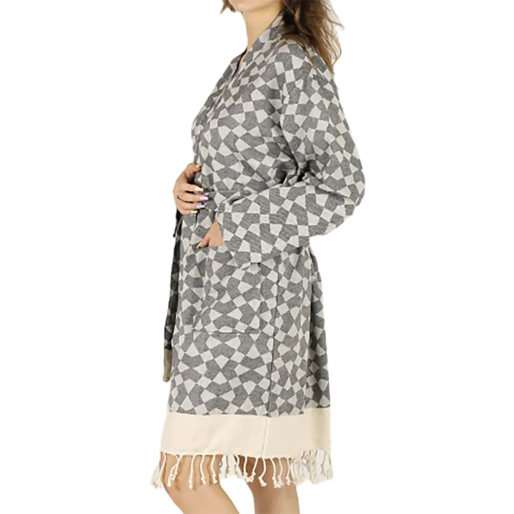 Kimono Bathrobe Natural Cotton Turkish Towel