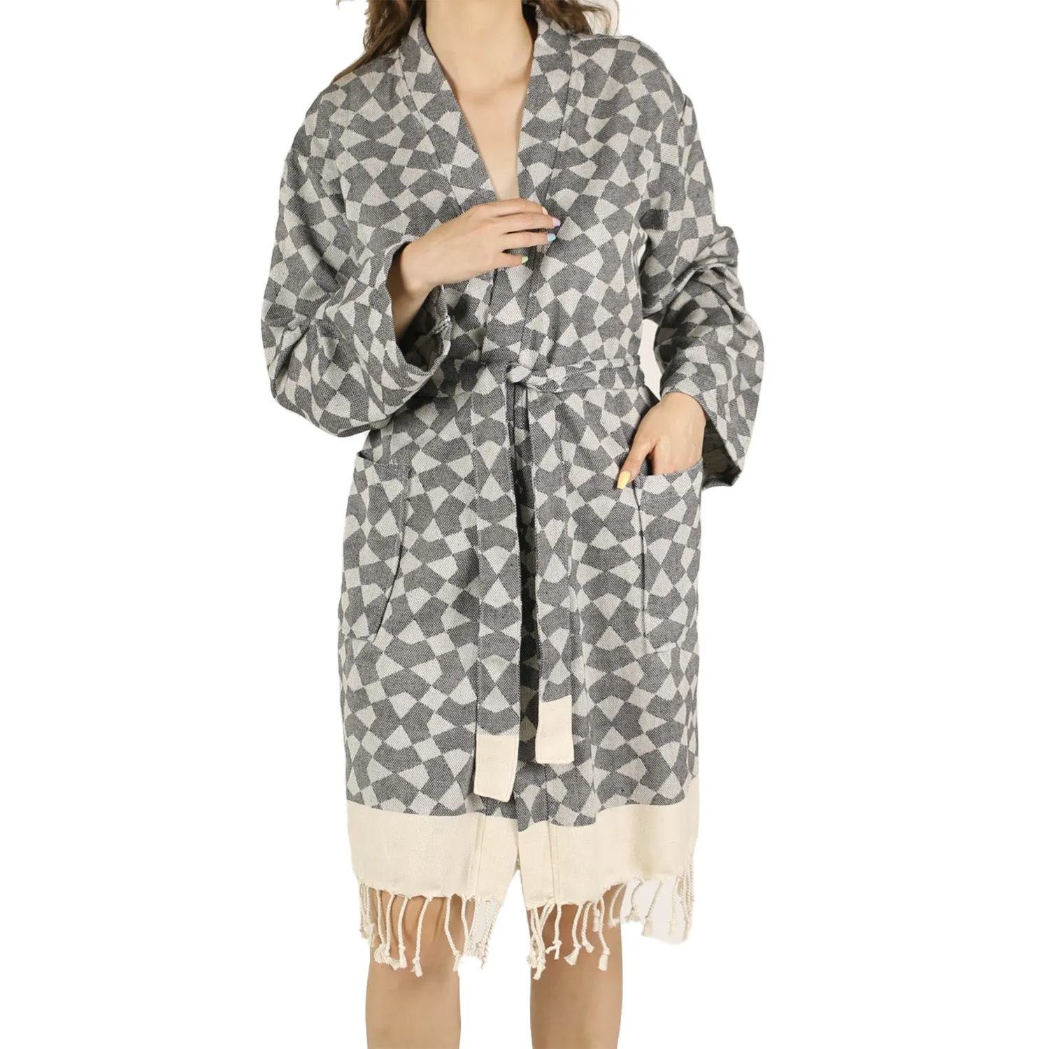 Kimono Bathrobe Natural Cotton Turkish Towel