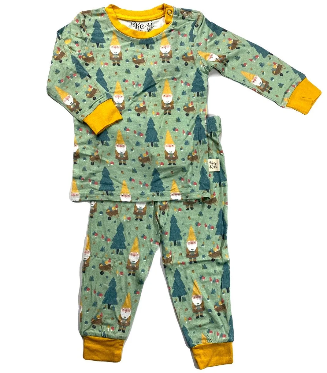 Kozi & Co Garden Gnome L/S Pajama Set with Pants