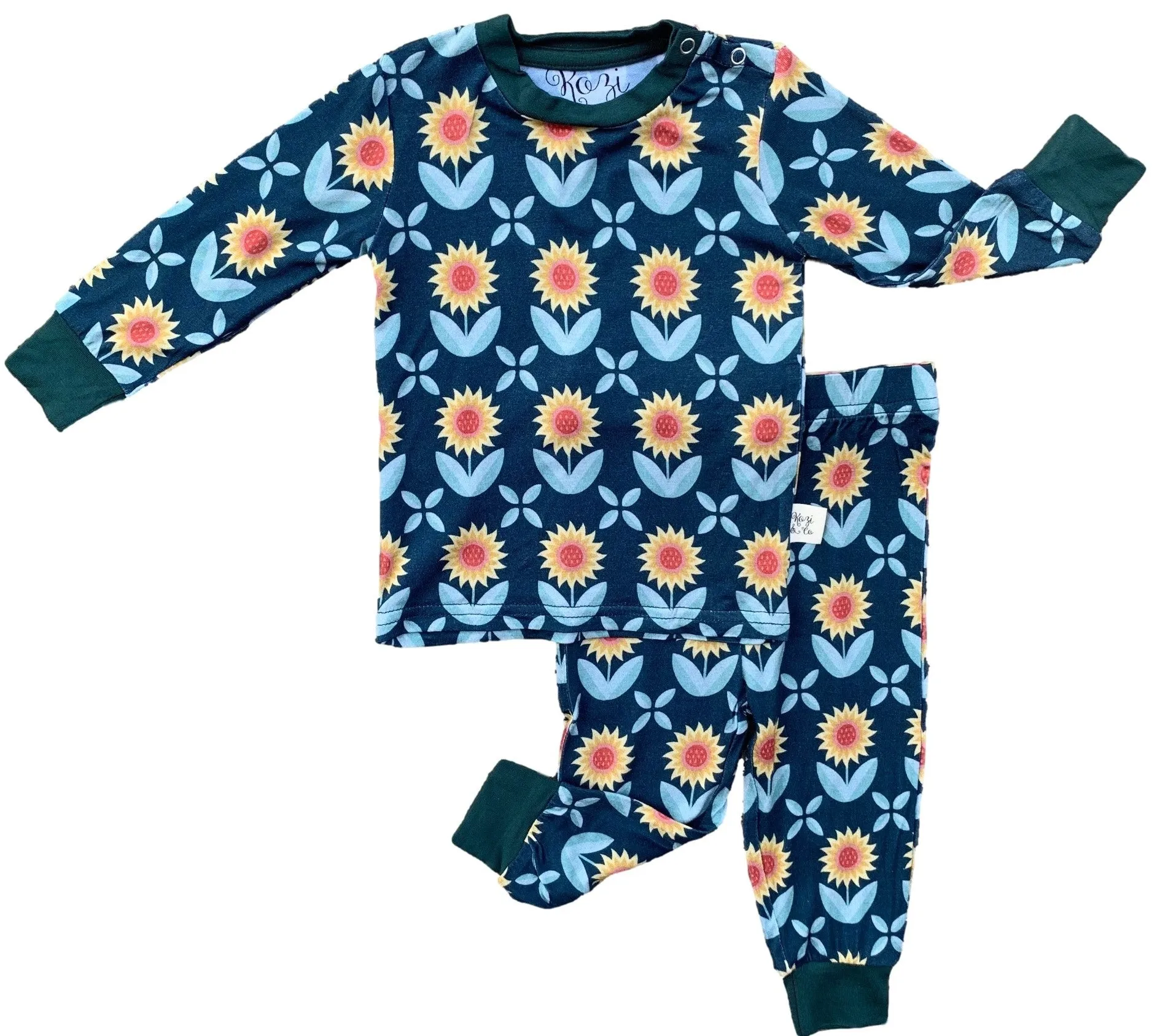 Kozi & Co Sunflowers L/S Pajama Set with Pants