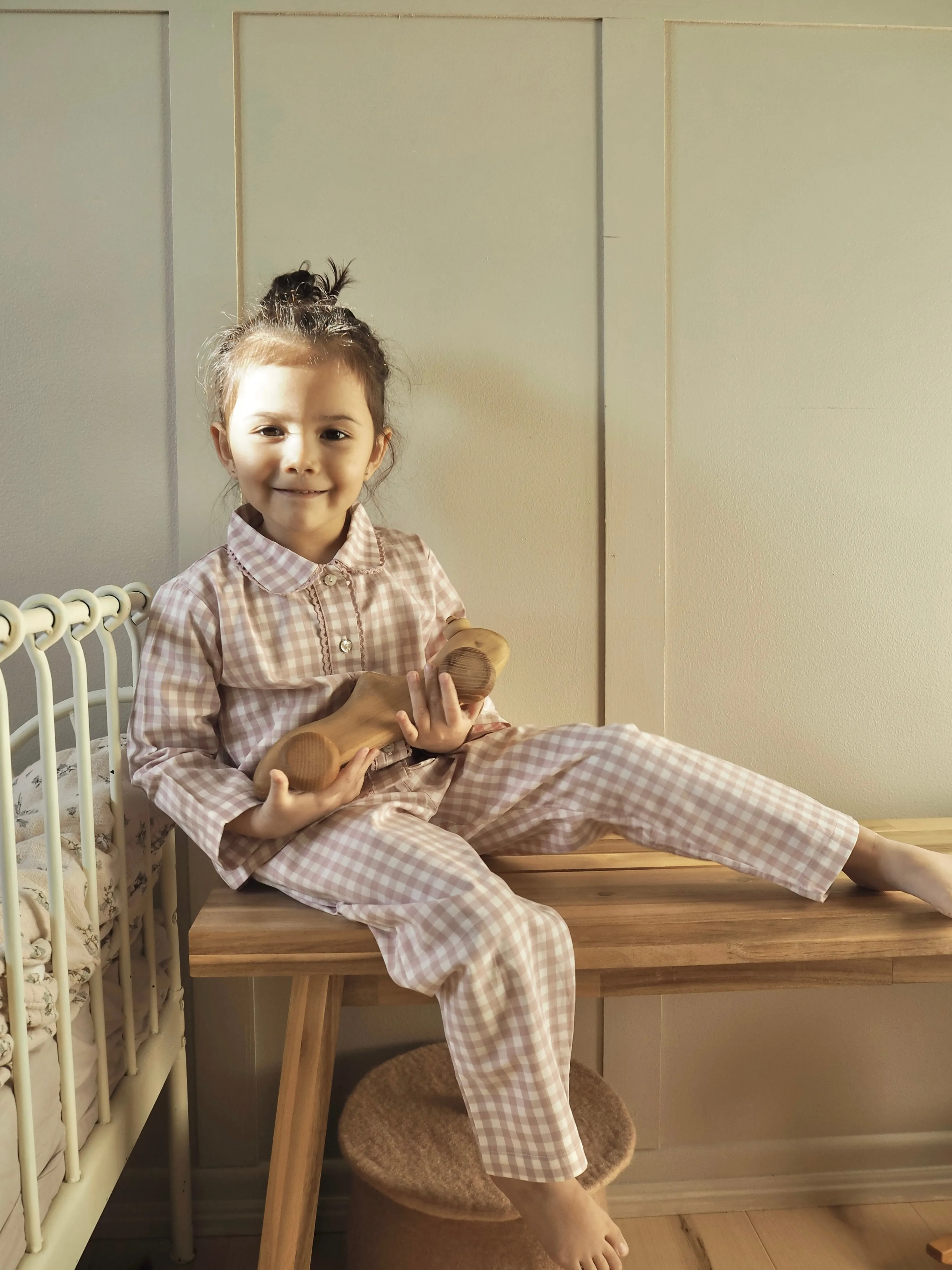 Light Pink Gingham Isidore Pajamas