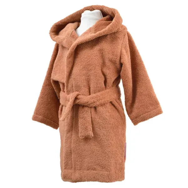 Little Crevette Uni Oursons Bathrobe Terracotta