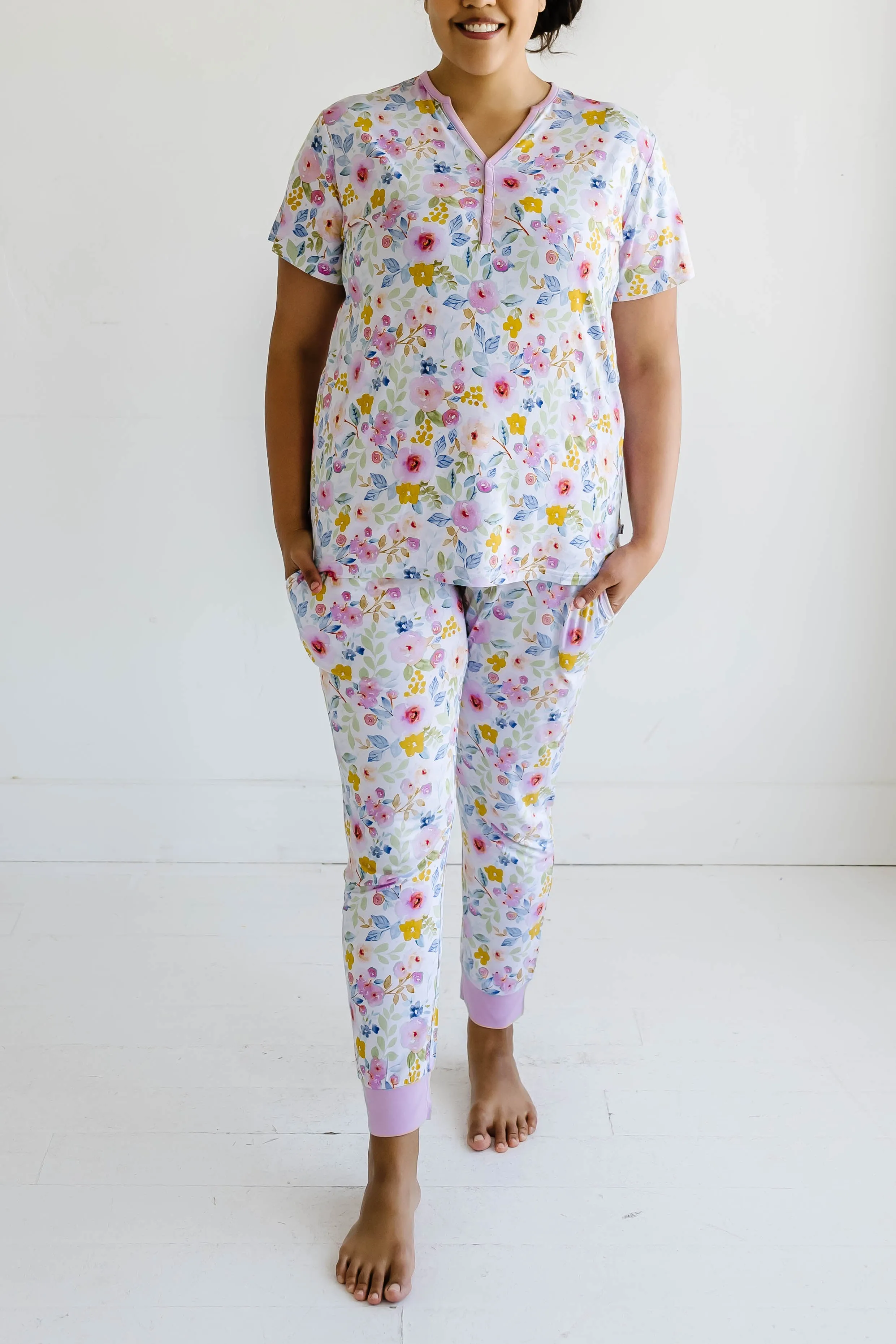 Little Sleepies Bella Blooms Women's 2pc Bamboo S/S Pajama Set