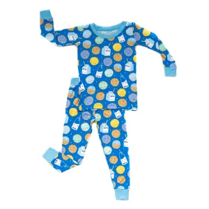 Little Sleepies Blue Cookies & Milk L/S 2pc Pajama Set