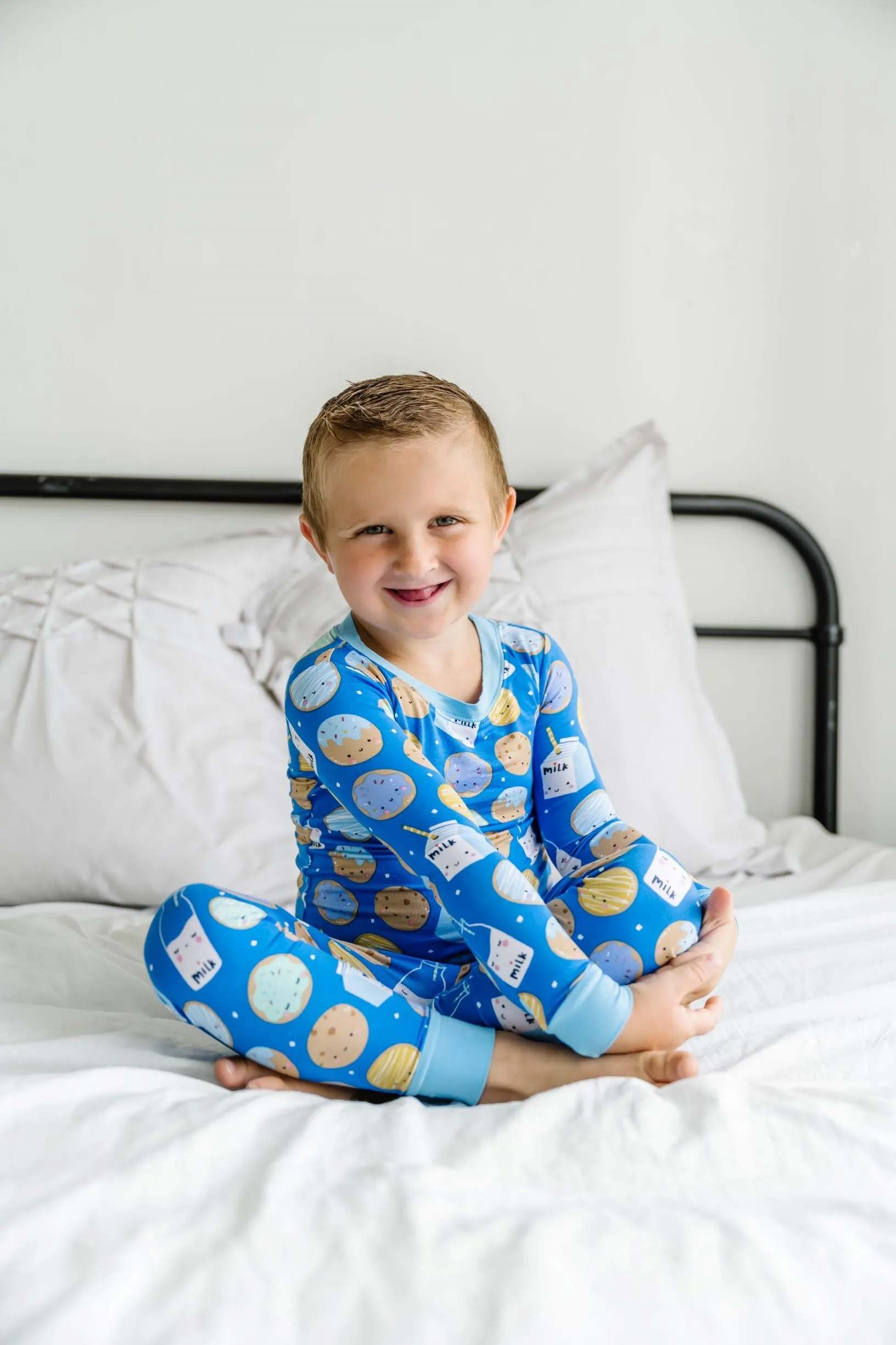 Little Sleepies Blue Cookies & Milk L/S 2pc Pajama Set