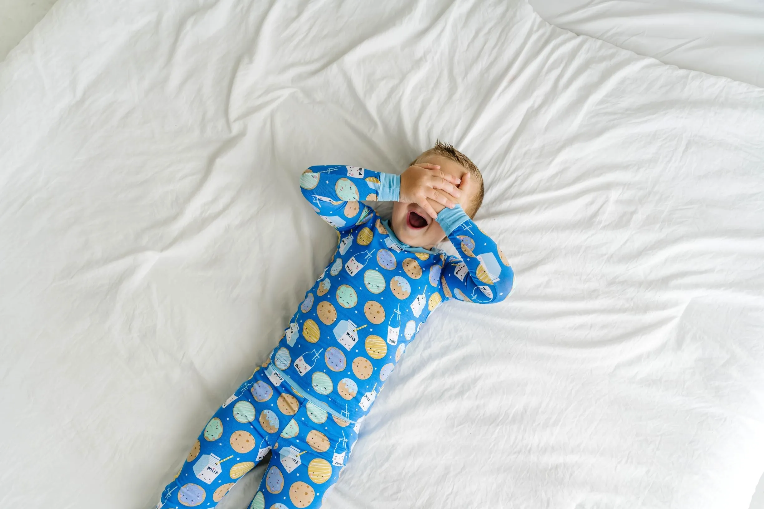 Little Sleepies Blue Cookies & Milk L/S 2pc Pajama Set