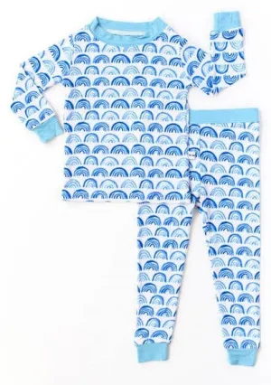 Little Sleepies Blue Rainbows Bamboo 2pc Pajama Set