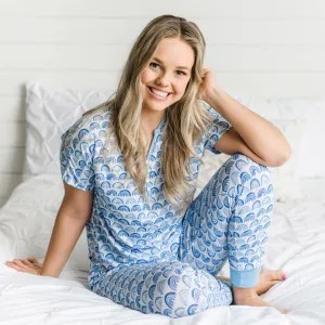 Little Sleepies Blue Rainbows Two-Piece Women's Bamboo Pajama Set