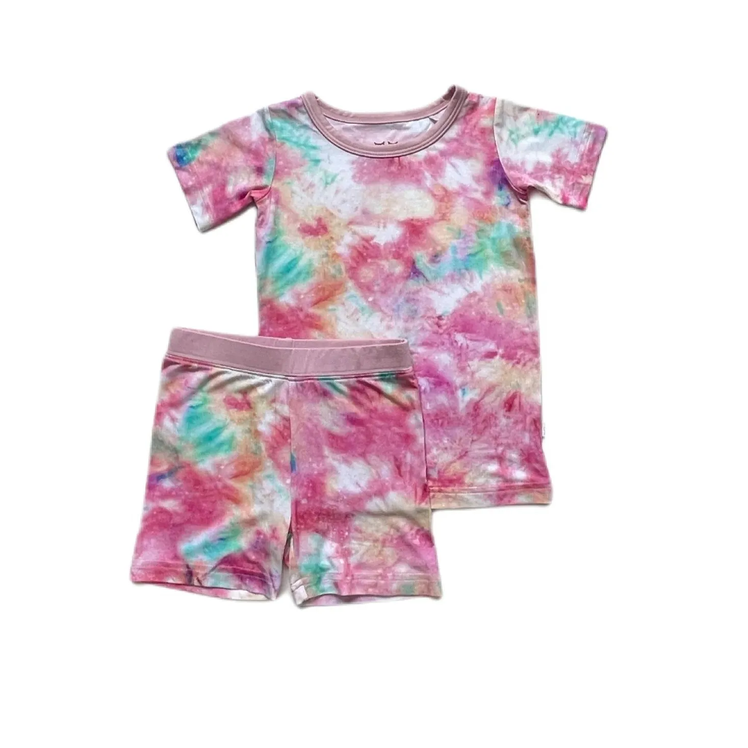 Little Sleepies Cotton Candy Tie Dye S/S 2pc Pajama Set w/Shorts