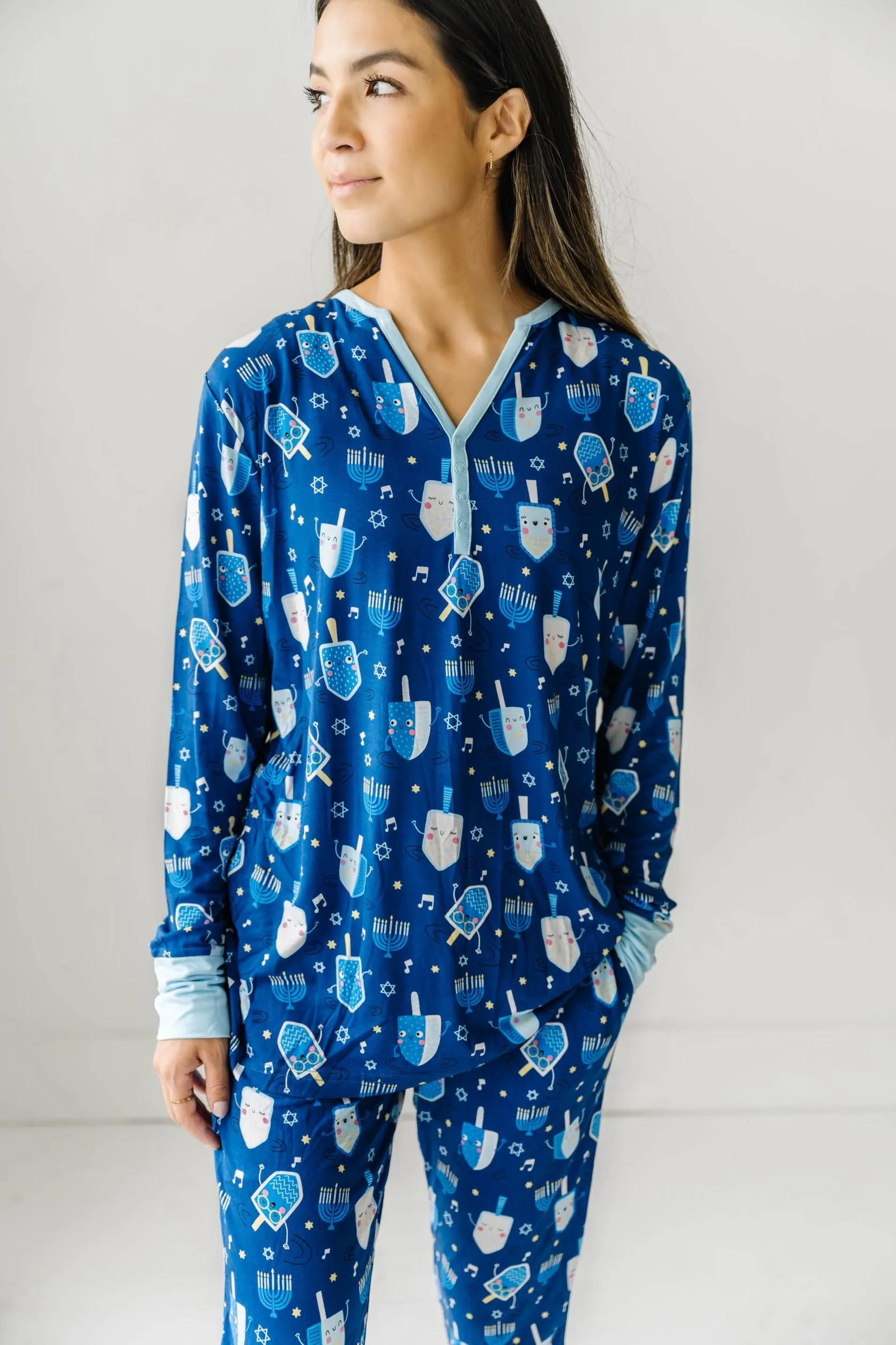 Little Sleepies Dancing Dreidels Women's Bamboo 2pc Pajama Set