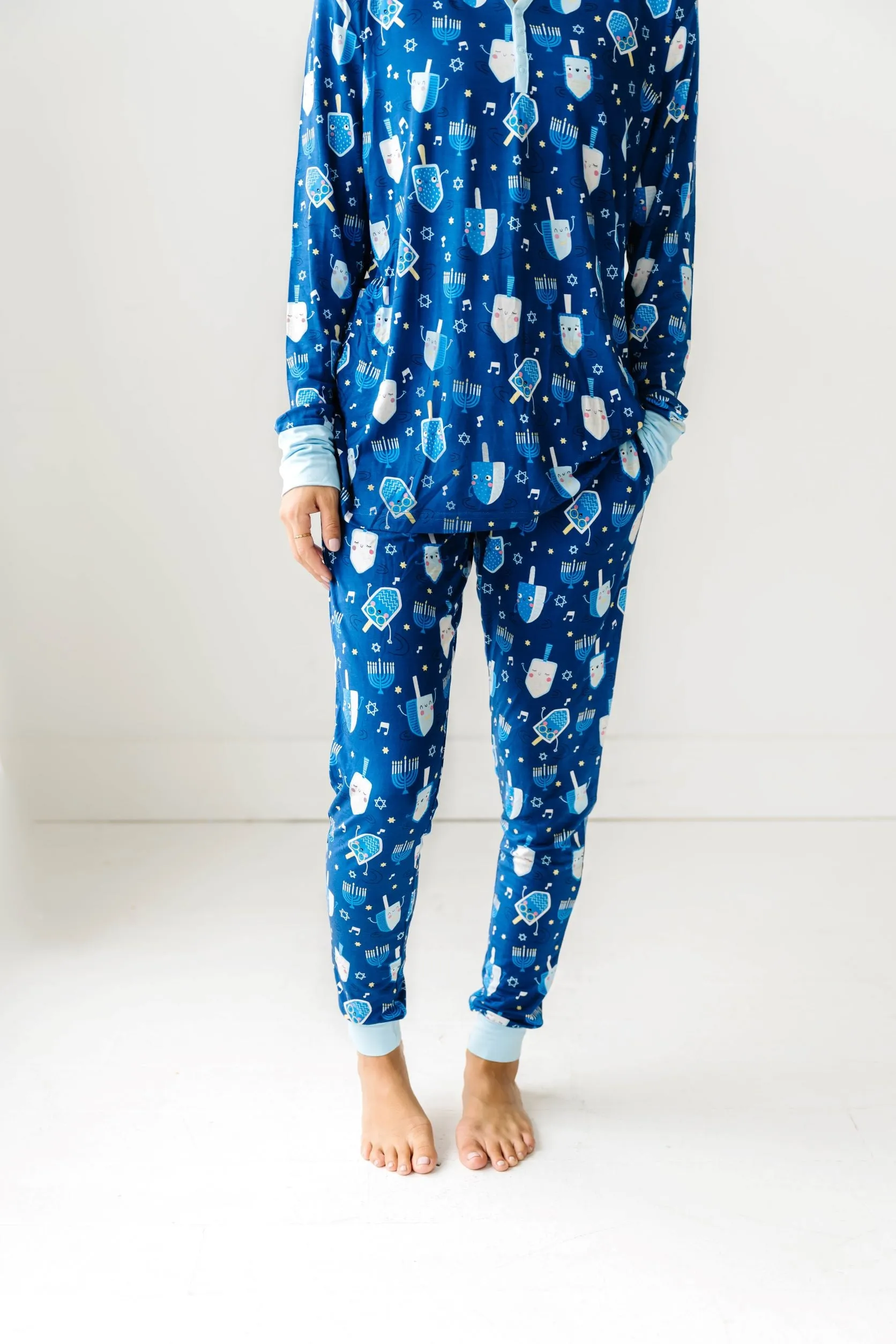 Little Sleepies Dancing Dreidels Women's Bamboo 2pc Pajama Set