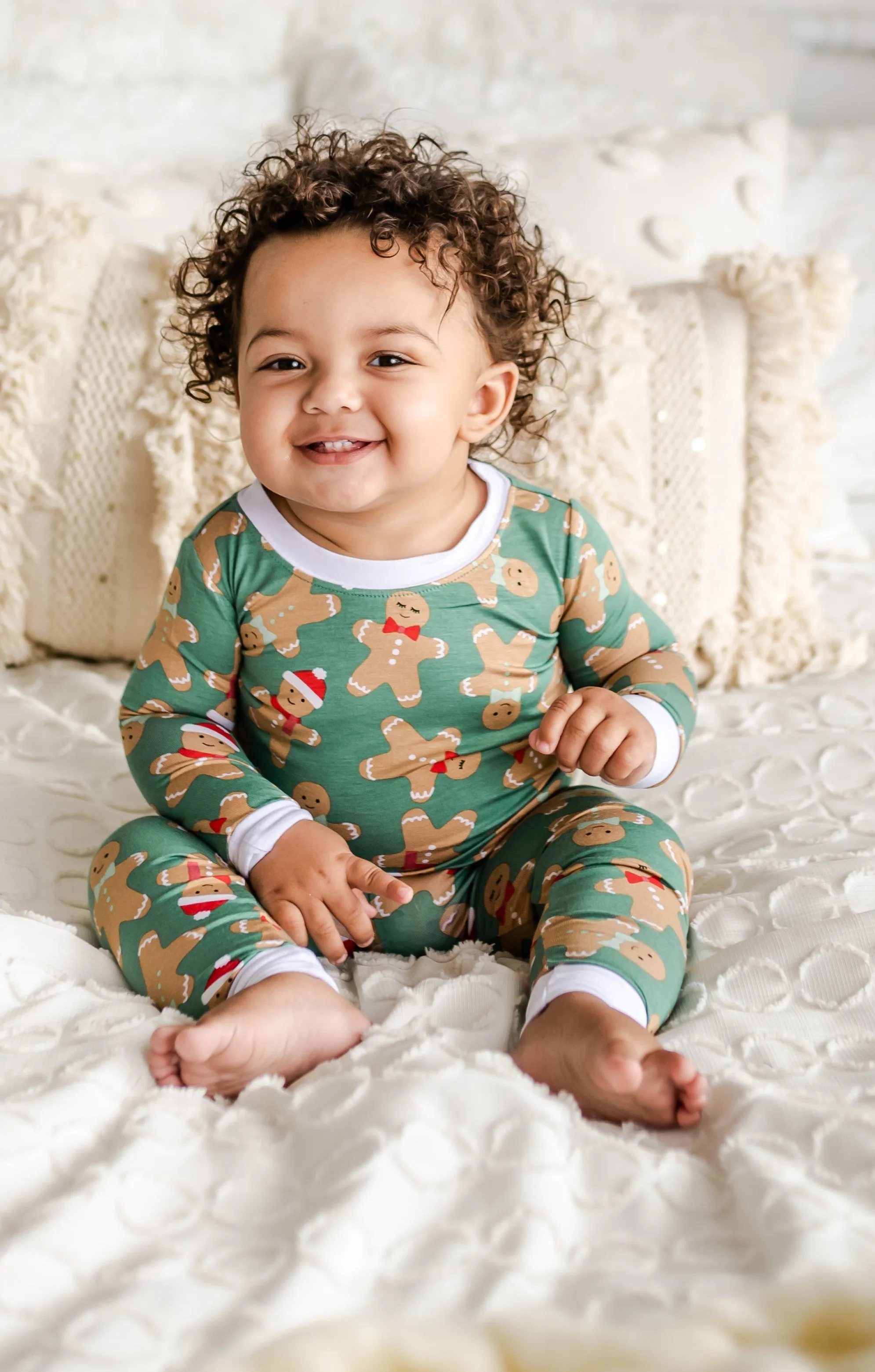 Little Sleepies Green Gingerbread Bamboo 2pc Pajama Set