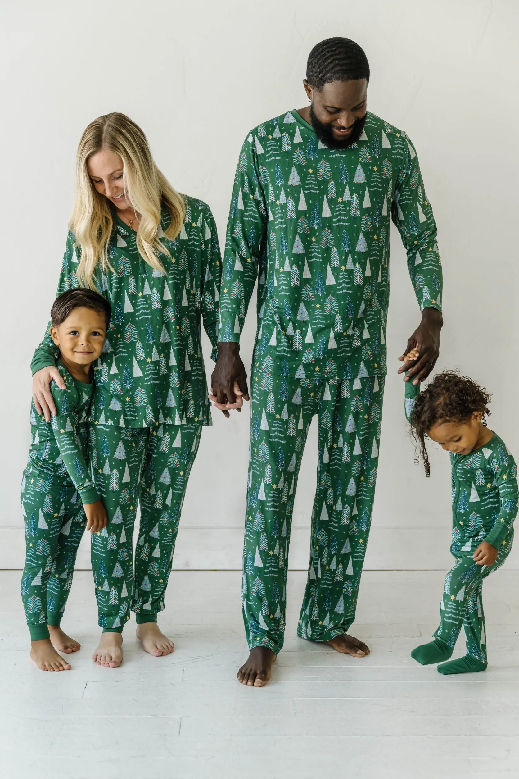 Little Sleepies Green Twinkling Trees Men's 2pc Pajama Set