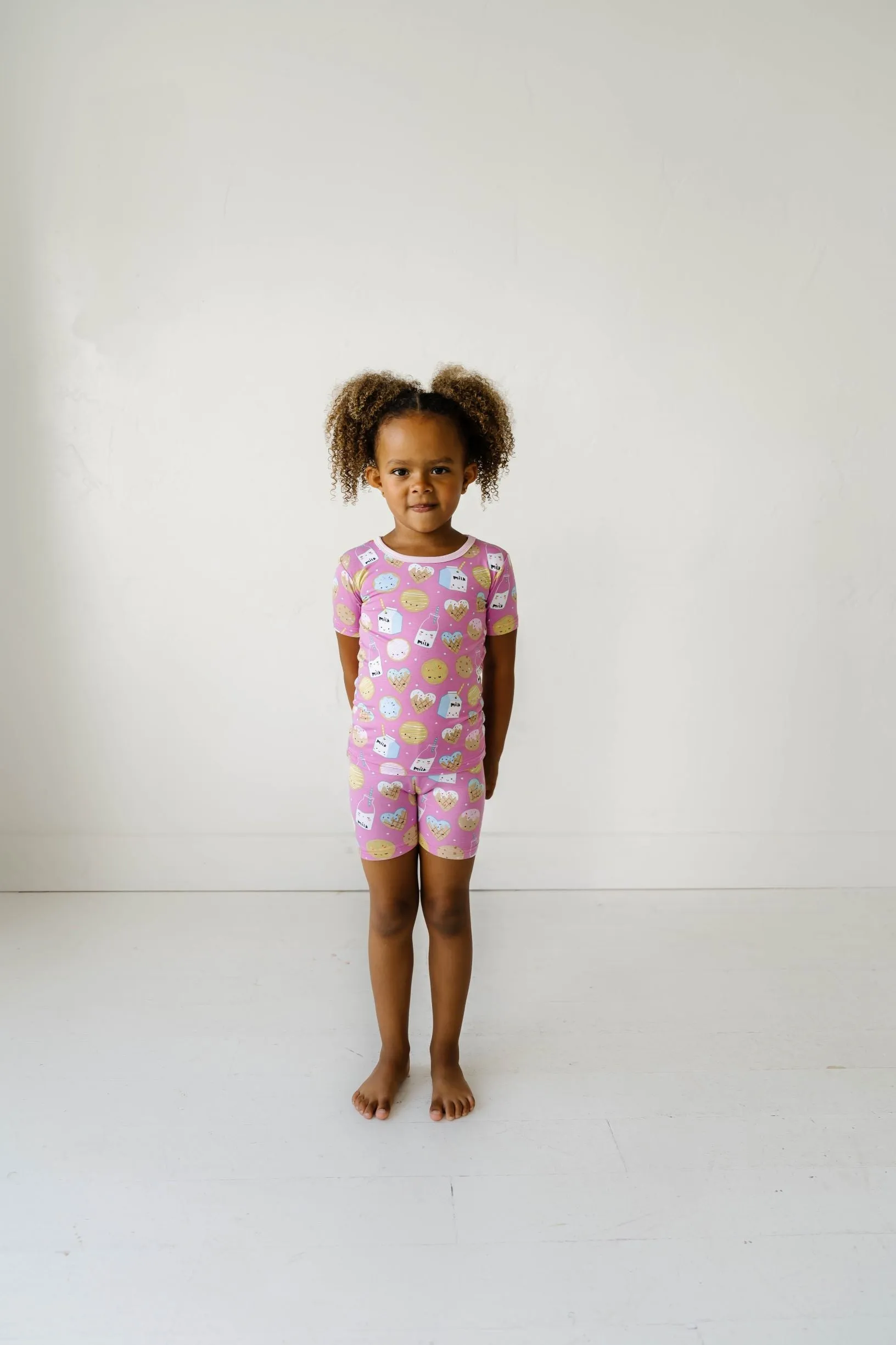 Little Sleepies Pink Cookies & Milk S/S 2pc Pajama Set w/Shorts