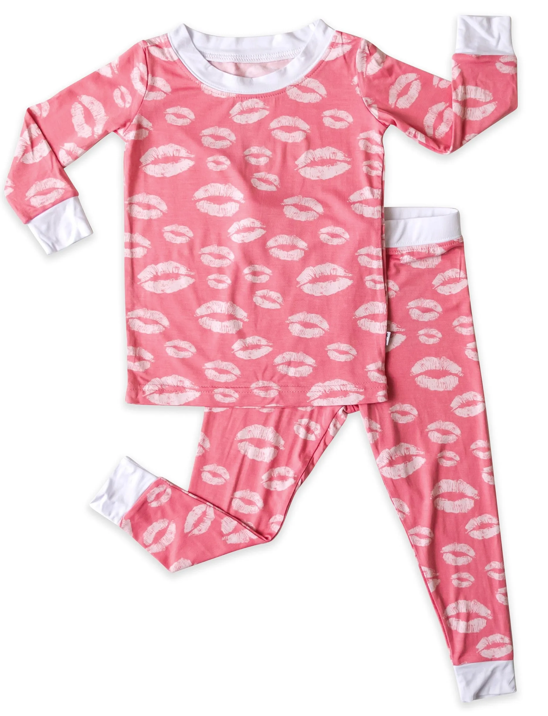 Little Sleepies Pink Kisses Bamboo 2pc Pajama Set