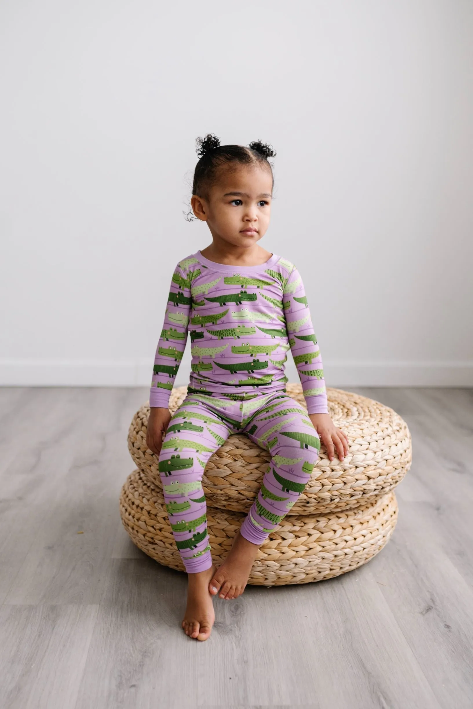 Little Sleepies Purple Crocodiles Bamboo 2pc Pajama Set