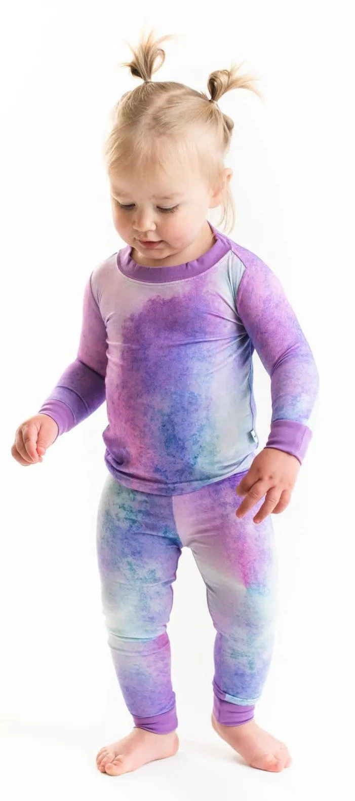 Little Sleepies Purple Watercolor Bamboo 2pc Pajama Set