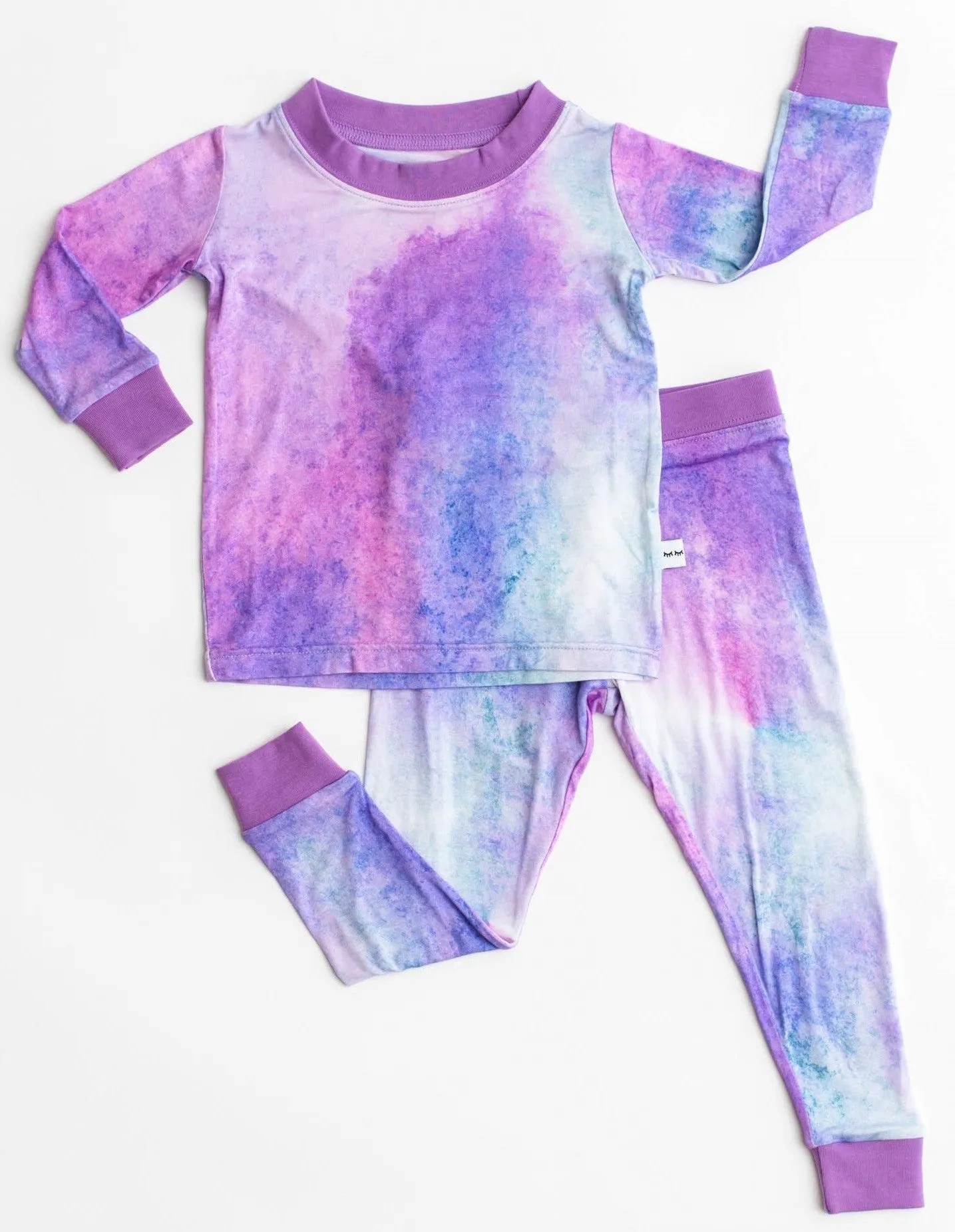 Little Sleepies Purple Watercolor Bamboo 2pc Pajama Set