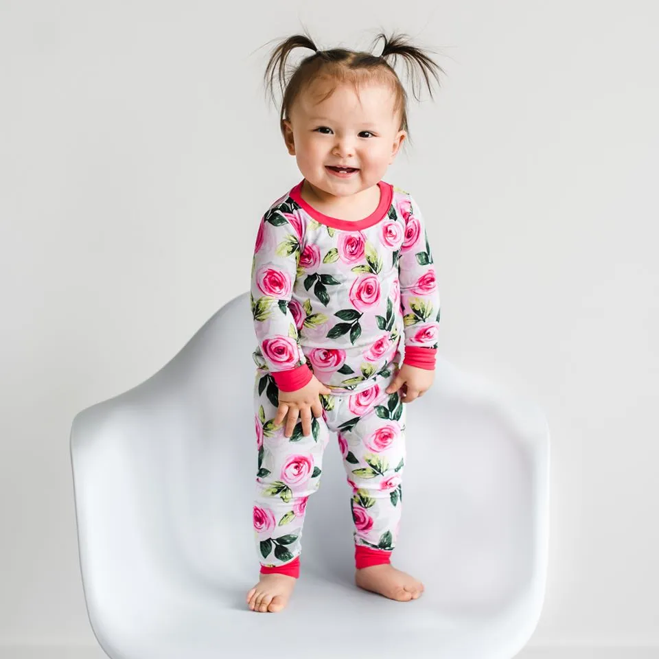 Little Sleepies Roses Bamboo 2pc Pajama Set