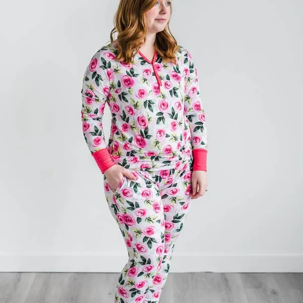 Little Sleepies Roses Women's Two-Piece Bamboo Pajama Set