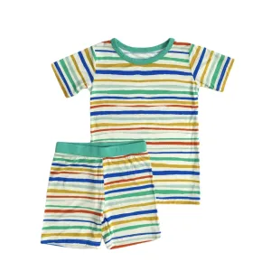 Little Sleepies Summer Stripe S/S 2pc Pajama Set w/Shorts