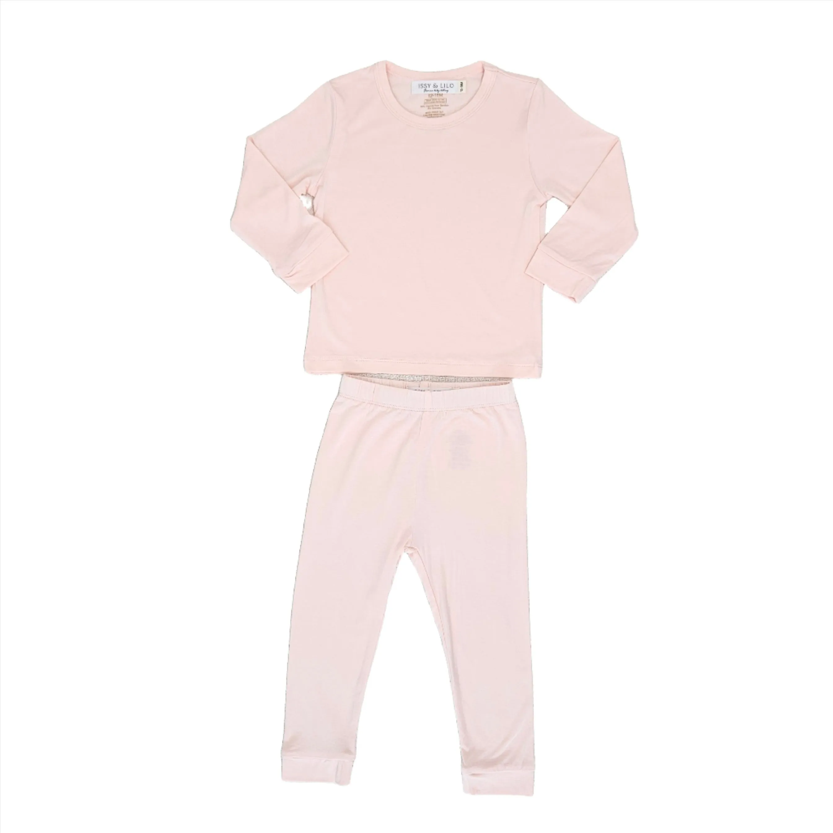 Long Sleeve Bamboo Pajama Set - Light Pink