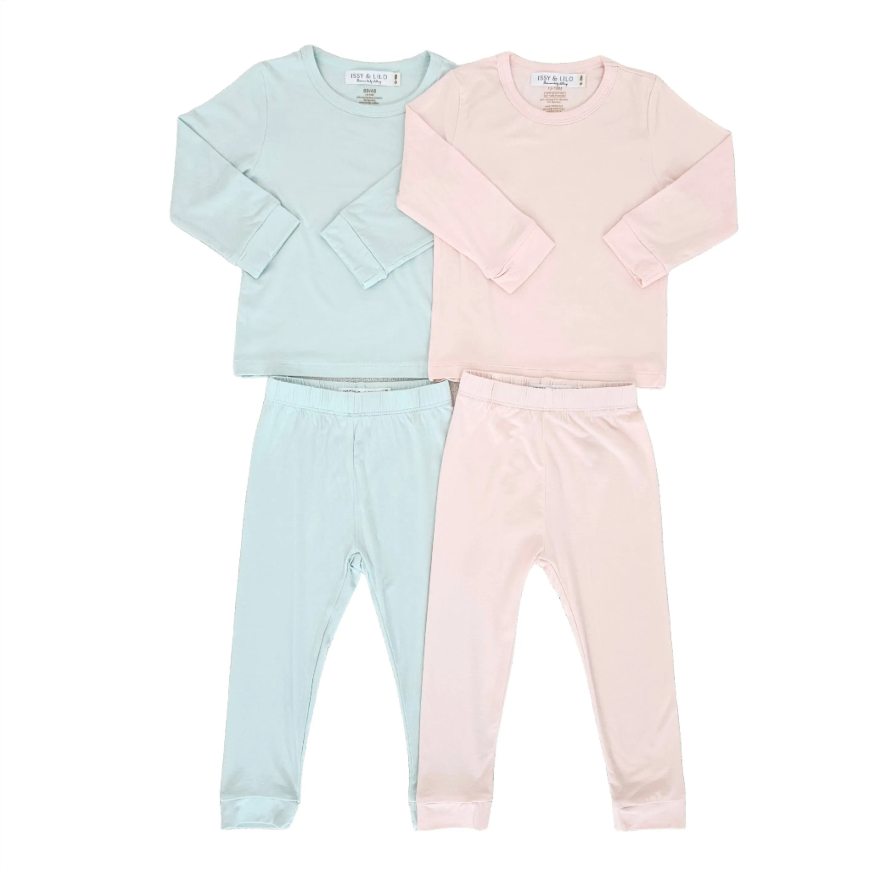 Long Sleeve Bamboo Pajama Set - Light Pink