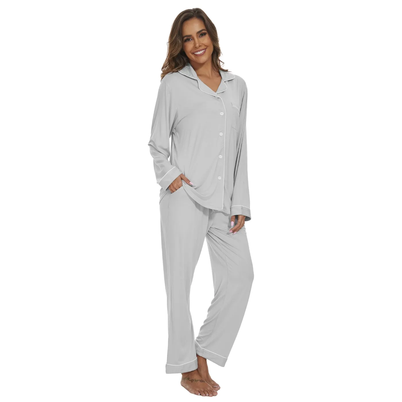 Long Sleeve Bamboo Viscose Pajama Set