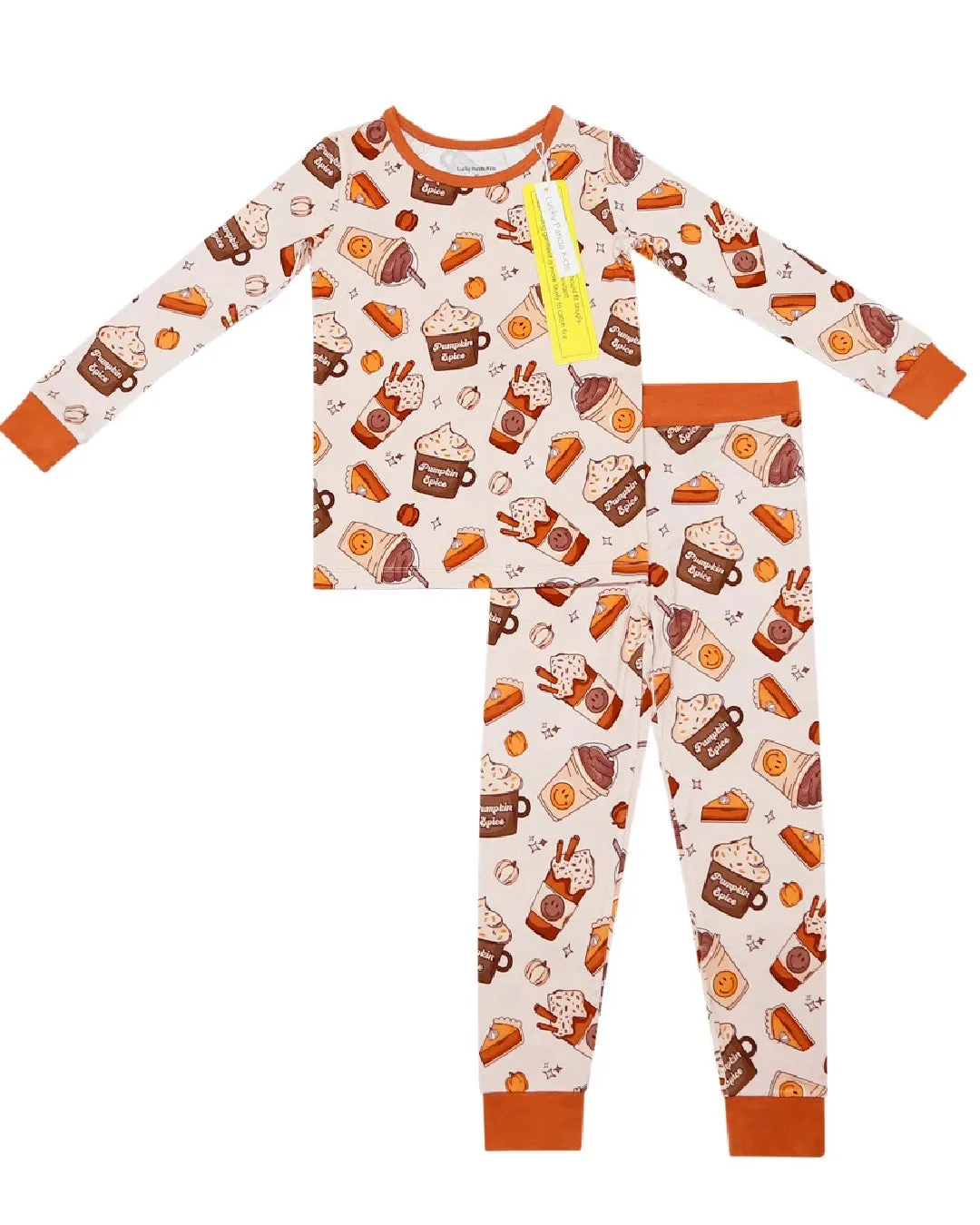 Lucky Panda Kids Long Sleeve Two Piece Set - Pumpkin Spice